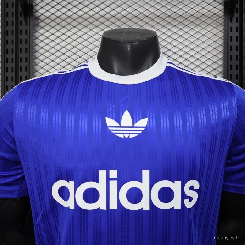 Player Version 2025 Adidas Blue with Striped Design Jersey