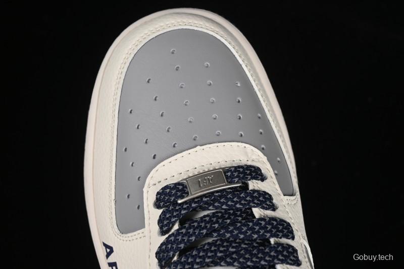 Nike Air Force 1 '07 Low Supreme Collaboration Grey Blue Casual Sneakers - HH7518-054