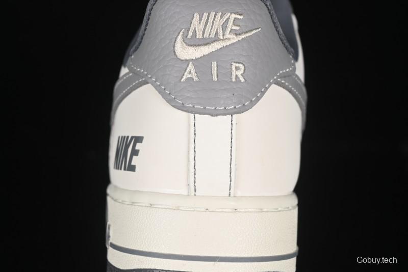 Nike Air Force 1 '07 Low Casual Sneakers in Cream Grey with Full-Length Air Cushion - SC9207-534