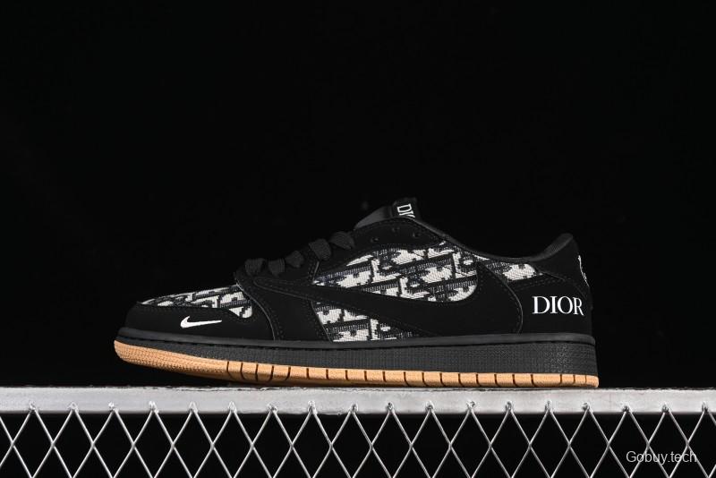 Nike Travis Scott x Fragment Design x Air Jordan 1 Low OG SP AJ1 Collaboration Sneakers - XS2024-069