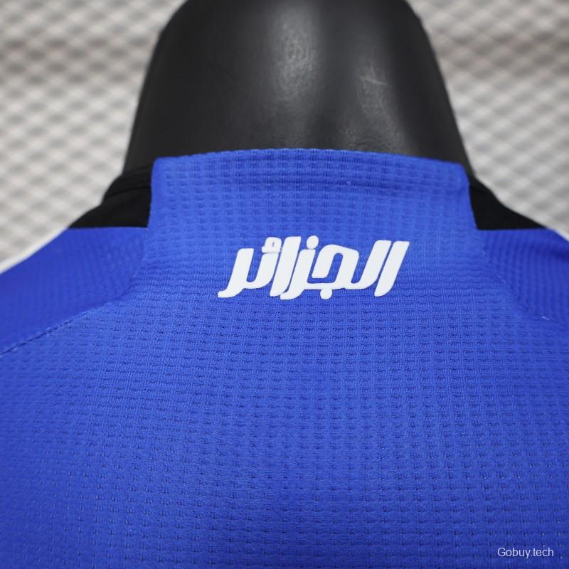 Player Version 2025 Algeria Blue with Arabic Sponsor Jersey