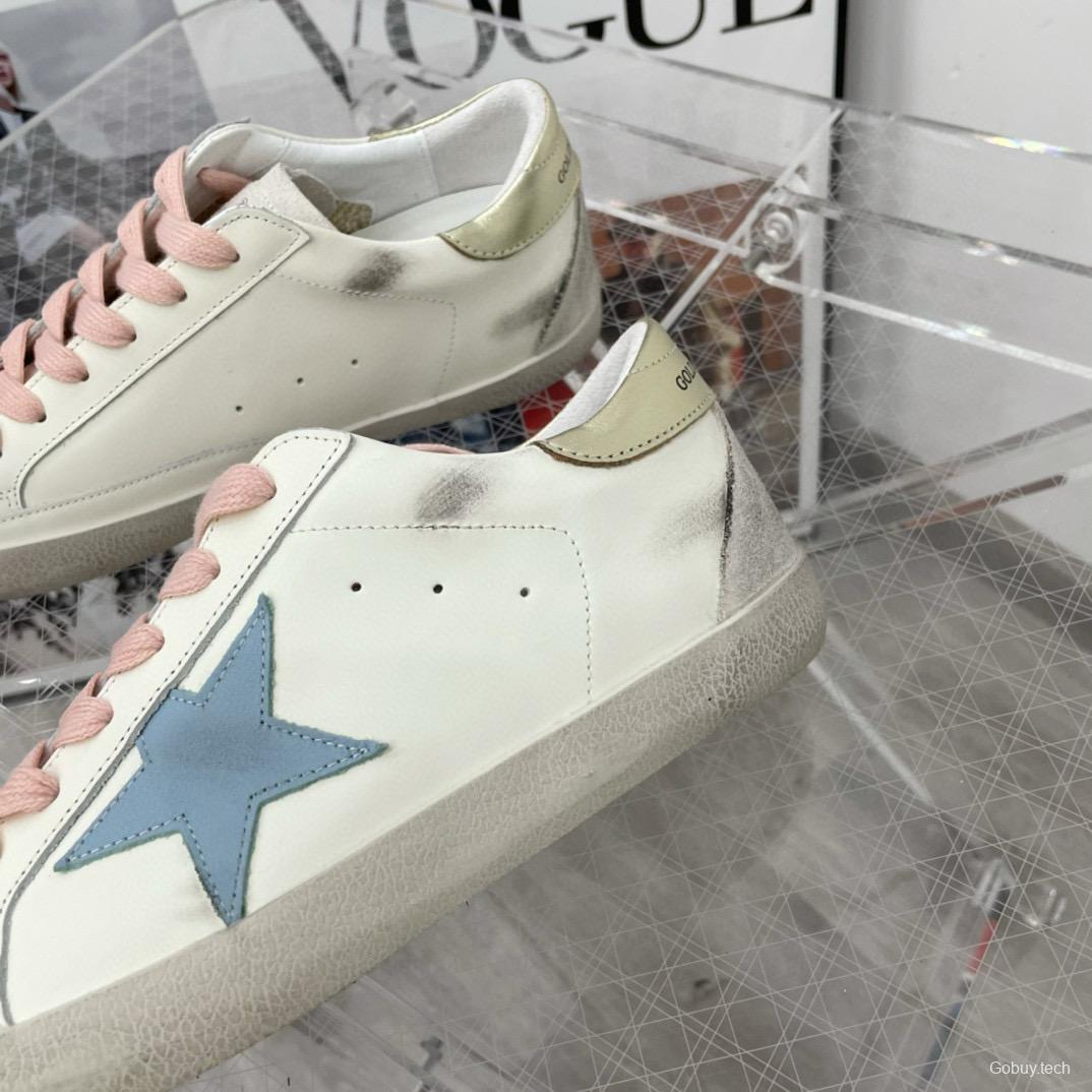 2025 Women GGDB White Blue Pink Leather Suede Sneakers