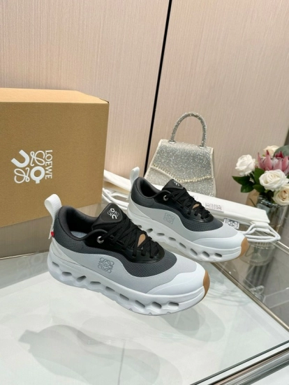2025 Unisex Loewe Black White Grey Polyester Mesh Sneakers