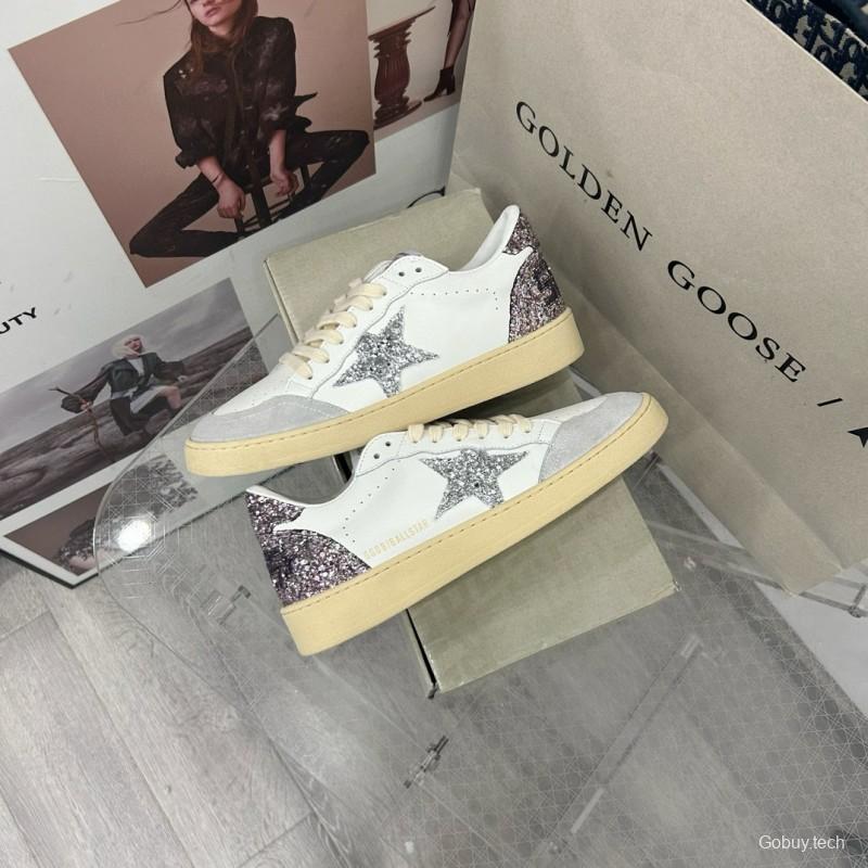 2024 Unisex GGDB White Silver Glitter Leather Suede Sneakers MJ00260