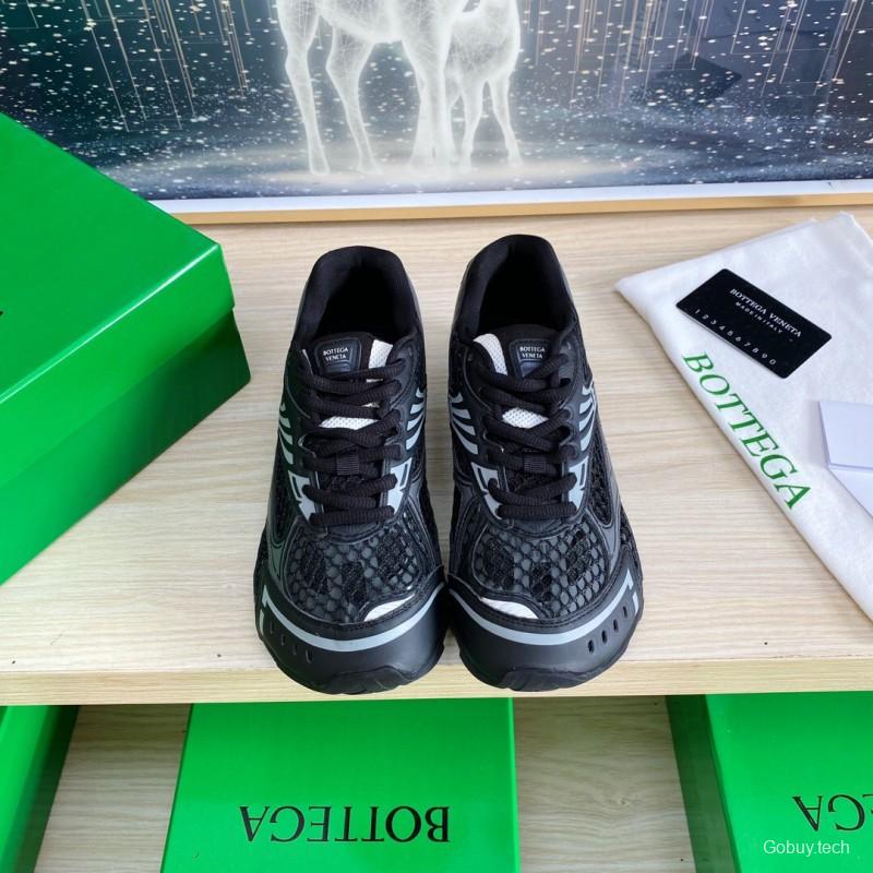 2025 Men BV Black Mesh Leather Sneakers LY00310