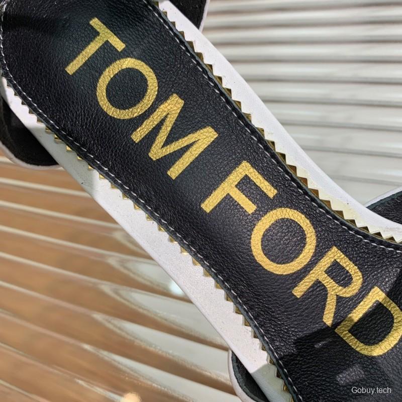 2025 Women TOM FORD White Gold Leather Pointed Toe Pumps KFY00320