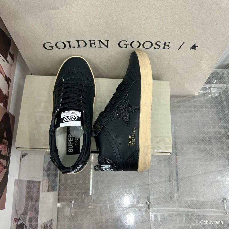 2024 Unisex GGDB Black Leather High Top Sneakers MJ00300