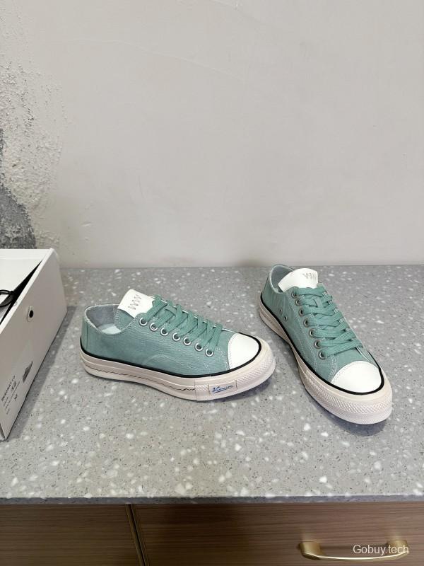 2025 Women VISVIM Green Canvas Sneakers