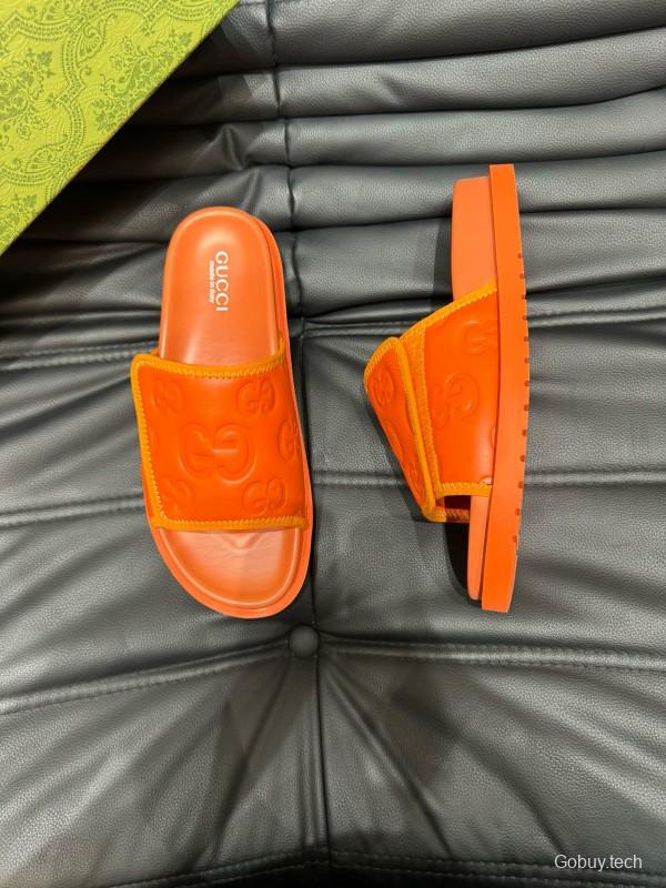 2024 GUCCI orange leather slippers MJ00200