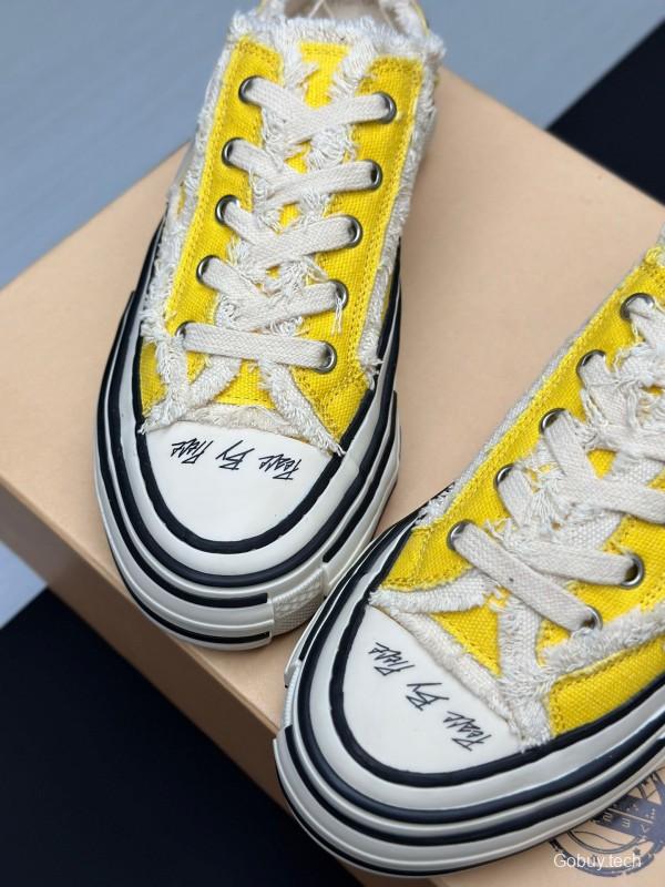 2025 Unisex XVESSEL Yellow White Canvas Plimsolls Vulcanized AS00240
