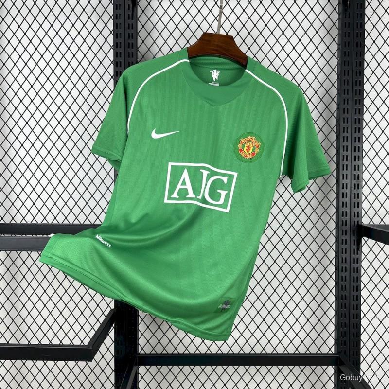 2007/08 Manchester United Green Goalkeeper Retro Jersey