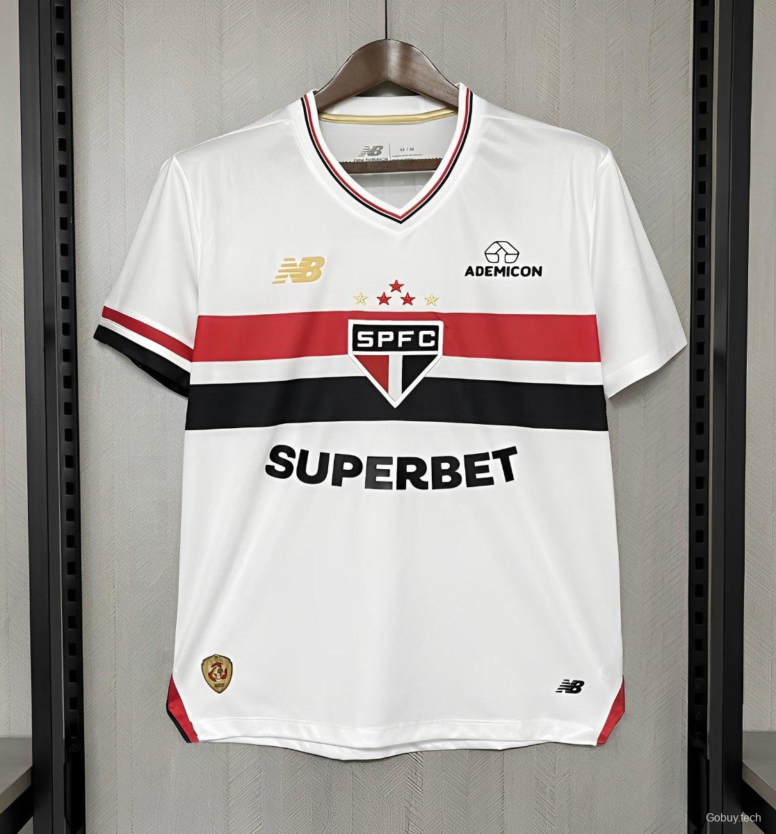 25/26 São Paulo Home Jersey With Chest Sponsor