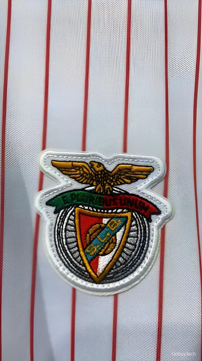 25/26 Benfica Adidas Original White with Red Pinstripes Jersey