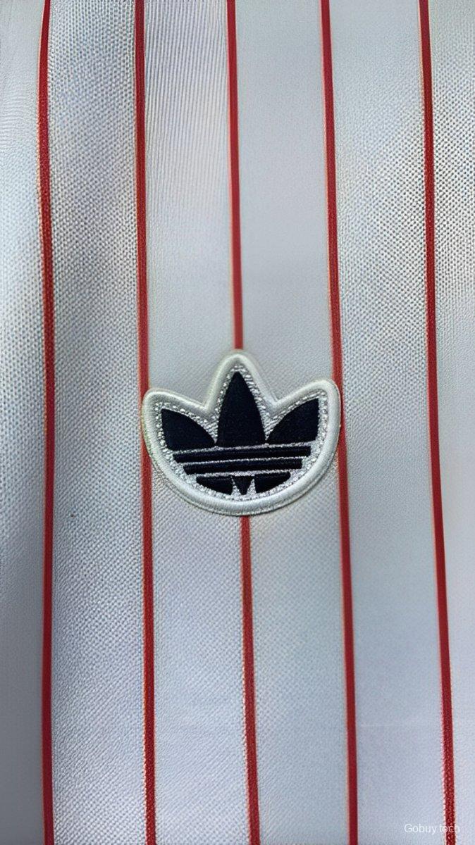 25/26 Benfica Adidas Original White with Red Pinstripes Jersey
